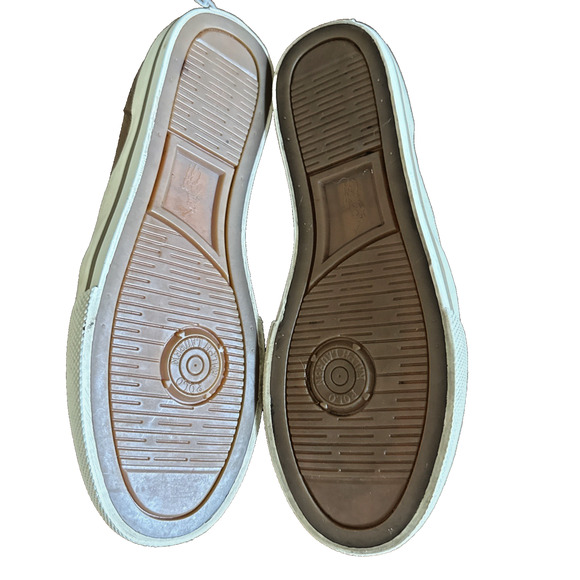 Polo Ralph Lauren Mens US 7.5 Vultan Wingtip Oiled Suede Sneakers Tan Preppy - Picture 9 of 12